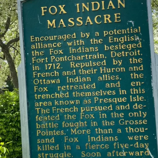 Fox Indian Massacre Historical Marker Sign