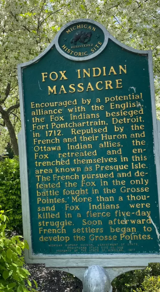 Fox Indian Massacre Historical Marker Sign